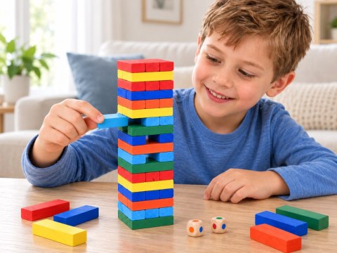Gra zręcznościowa JENGA chwiejąca się wieża - klocki z drewna ZA6636