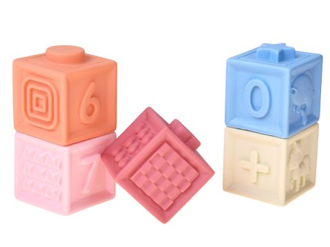 Gumowe klocki - miękkie, sensoryczne, pastelowe 12szt. ZA6635