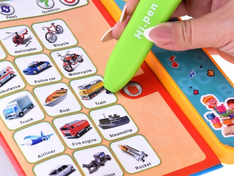 Interaktywna książeczka do nauki języka ang. 10str. + mówiące pióro ZA6420