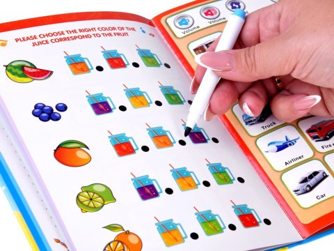 Interaktywna książeczka do nauki języka ang. 10str. + mówiące pióro ZA6420