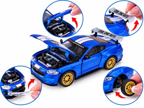 Samochód metalowy licencjonowany Ford Mustang GT 2018 s. 1:42 TUNING ZA6457