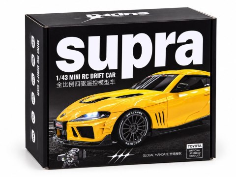 Samochód zdalnie sterowany Toyota Supra Drift 1:43 4x4, LED, szybki RC0803