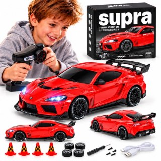 Samochód zdalnie sterowany Toyota Supra Drift 1:43 4x4, LED, szybki RC0803