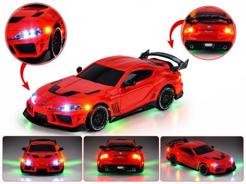Samochód zdalnie sterowany Toyota Supra Drift 1:43 4x4, LED, szybki RC0803