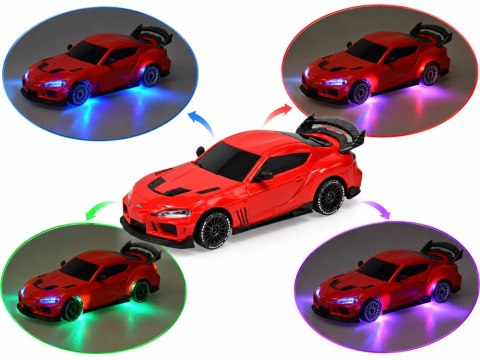 Samochód zdalnie sterowany Toyota Supra Drift 1:43 4x4, LED, szybki RC0803