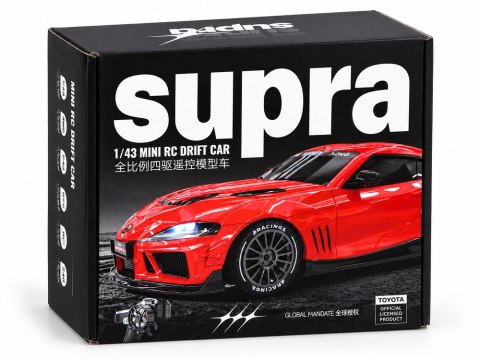 Samochód zdalnie sterowany Toyota Supra Drift 1:43 4x4, LED, szybki RC0803