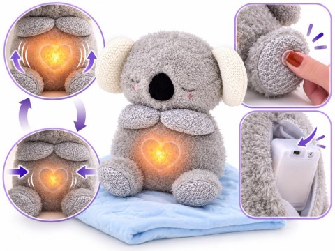 Interaktywna KOALA pluszak z unoszącym się brzuszkiem Światło+dźwięk ZA6363